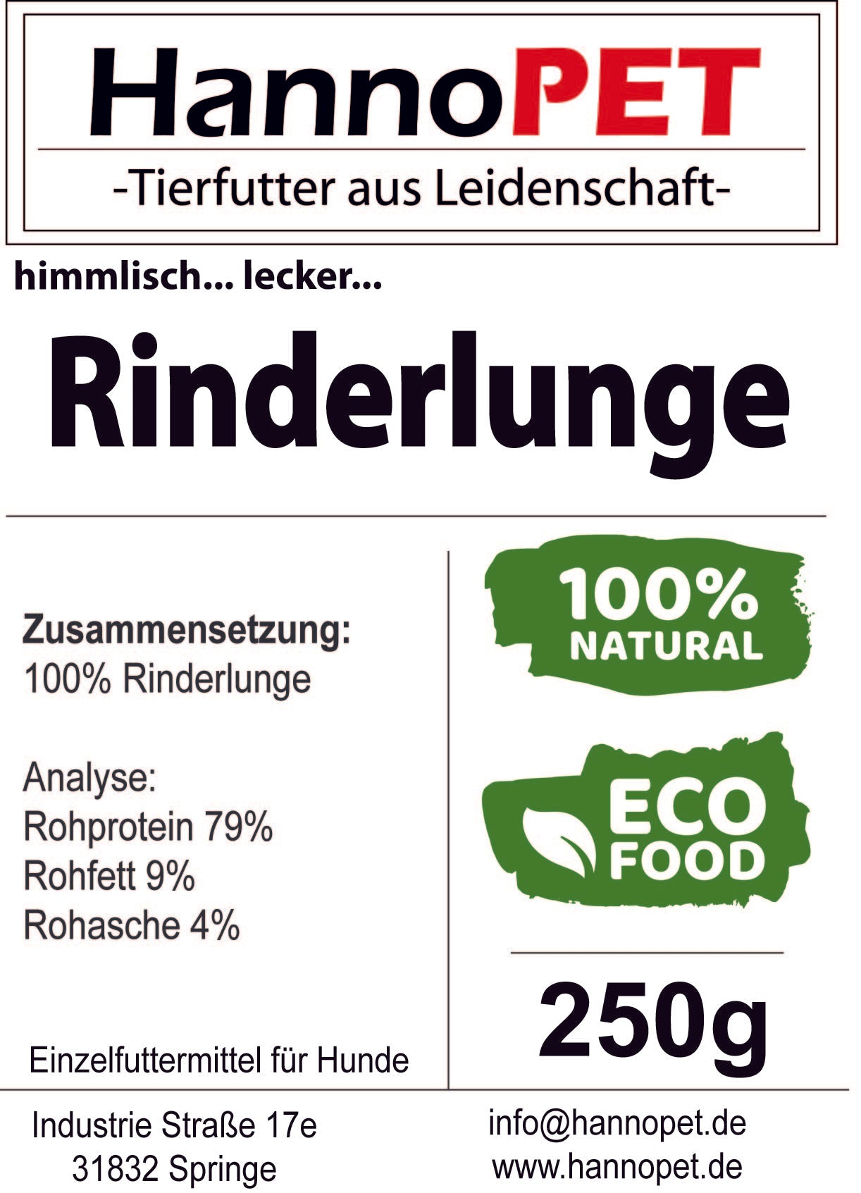 Rinder Lunge 250g