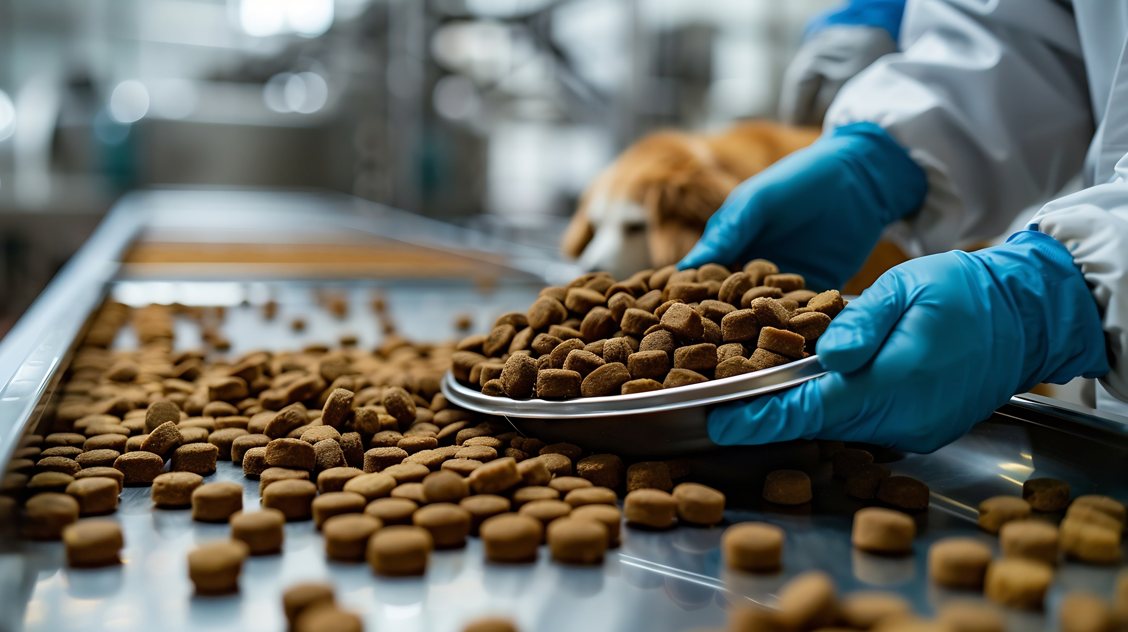 Ausortieren von Hundefutter in der Produktion