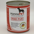 Reinfleischdose Rind fuer Hunde 800g Hannopet